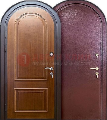 Железная арочная дверь с МДФ внутри ДА-14 в Наро-Фоминске