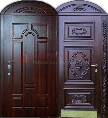 Стильная железная арочная дверь с декоративным элементом ДА-24 в Наро-Фоминске