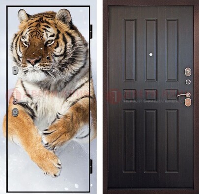 Металлическая дверь с фотопечатью тигра ДФ-1 в Наро-Фоминске