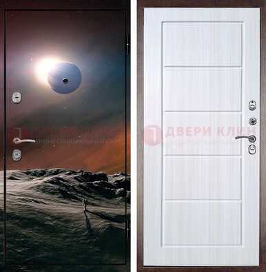 Стальная дверь с фотопечатью планет ДФ-8 в Наро-Фоминске