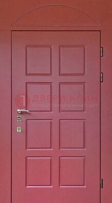 Красная стальная дверь с верхней фрамугой ДФГ-13 в Наро-Фоминске
