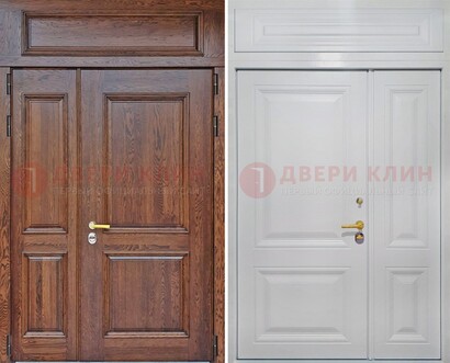 Полуторная стальная дверь с верхней фрамугой ДФГ-14 в Севастополе