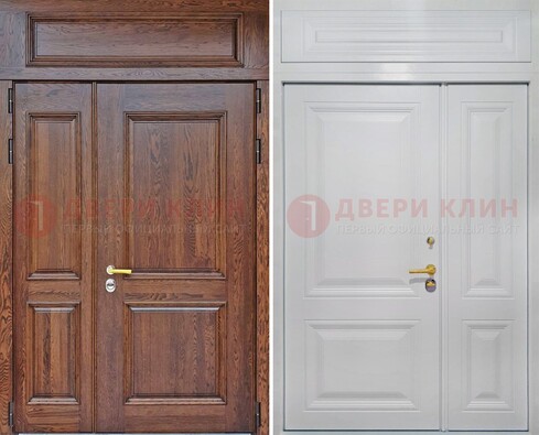 Полуторная стальная дверь с верхней фрамугой ДФГ-14 в Наро-Фоминске