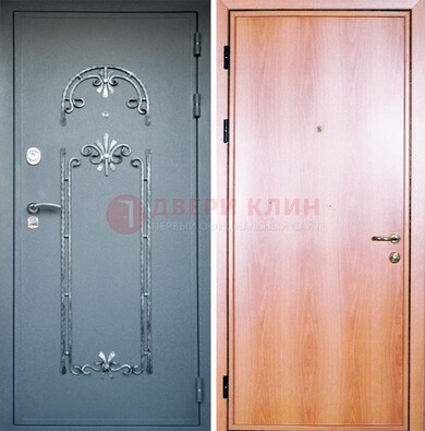 Железная дверь с ковкой ламинат внутри ДК-11 в квартиру в Наро-Фоминске
