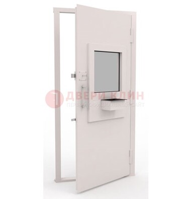 Белая металлическая дверь в кассу с нитроэмалью ДКС-4 в Наро-Фоминске