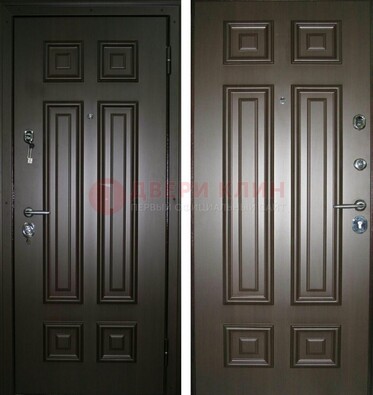Темная металлическая дверь с МДФ ДМ-136 в квартиру в Наро-Фоминске