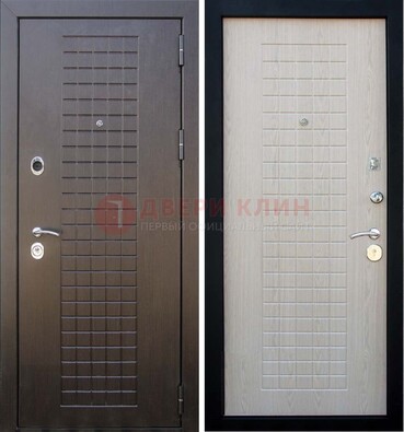 Темная железная дверь с МДФ ДМ-149 для деревянного дома в Зеленограде