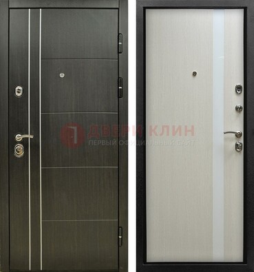 Морозостойкая темная металлическая дверь с МДФ ДМ-164 в Наро-Фоминске