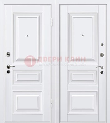 Белая металлическая дверь с МДФ ДМ-179 в Наро-Фоминске