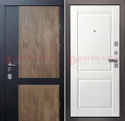 Черно-коричневая входная дверь с терморазрывом и МДФ ДМ-192 в Наро-Фоминске