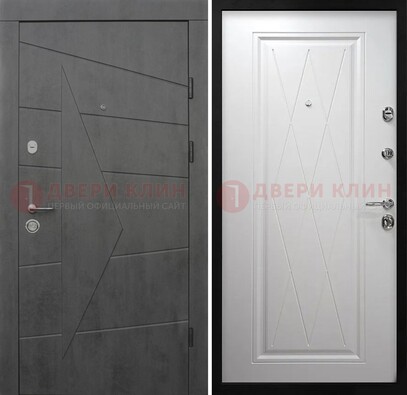 Темная железная дверь МДФ с рисунком ДМ-194 в Наро-Фоминске