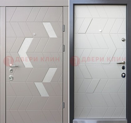 Темная металлическая дверь со светлой МДФ внутри ДМ-203 в Наро-Фоминске