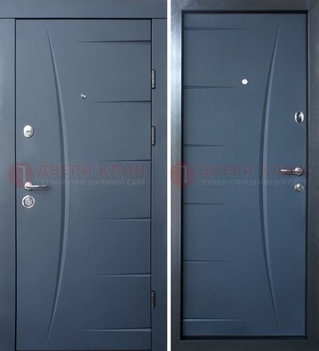 Серая входная дверь с фигурной фрезеровкой МДФ ДМ-213 в Курске