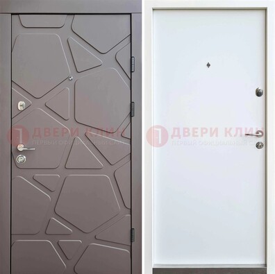 Серая входная дверь с филенчатой МДФ ДМ-216 в Наро-Фоминске