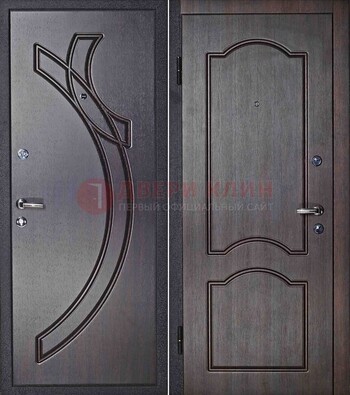 Уличная темная металлическая дверь с МДФ ДМ-24 в Наро-Фоминске