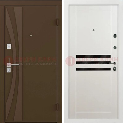 Стальная коричневая дверь с МДФ панелями ДМ-293 в Наро-Фоминске