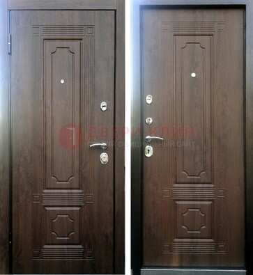 Коричневая металлическая дверь с МДФ ДМ-32 на дачу в Наро-Фоминске