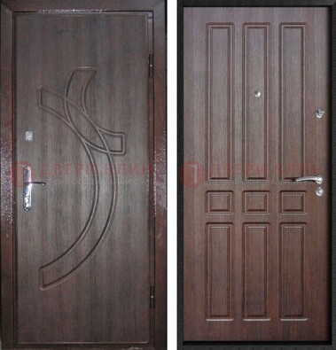 Коричневая железная дверь с МДФ и узором ДМ-345 в Можайске