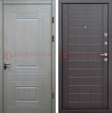 Светлая металлическая дверь с МДФ в квартиру ДМ-355 в Наро-Фоминске