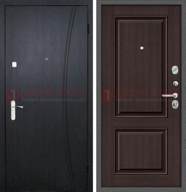 Темная стальная дверь с МДФ панелями ДМ-362 в Химках