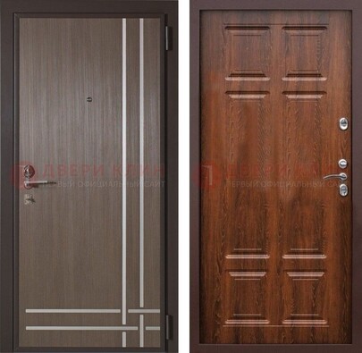Темно-коричневая металлическая дверь с МДФ ДМ-373 в Можайске