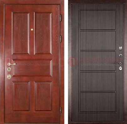 Красная металлическая дверь с МДФ в квартиру ДМ-387 в Наро-Фоминске