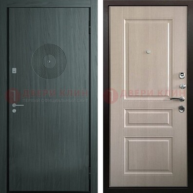 Темная железная дверь с МДФ панелями в квартиру ДМ-389 в Наро-Фоминске