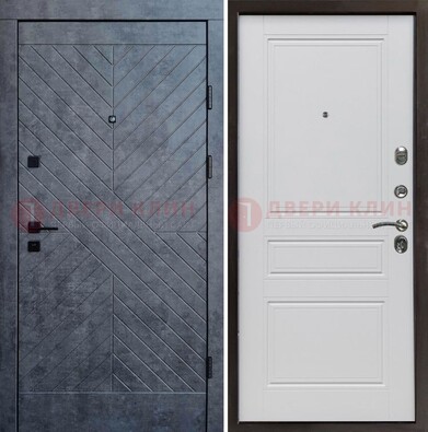 Серая металлическая дверь с декоративной МДФ ДМ-439 в Наро-Фоминске
