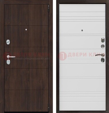Темная квартирная дверь с МДФ хайтек ДМ-451 в Наро-Фоминске