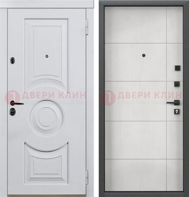 Белая железная дверь с МДФ в квартиру ДМ-463 в Наро-Фоминске