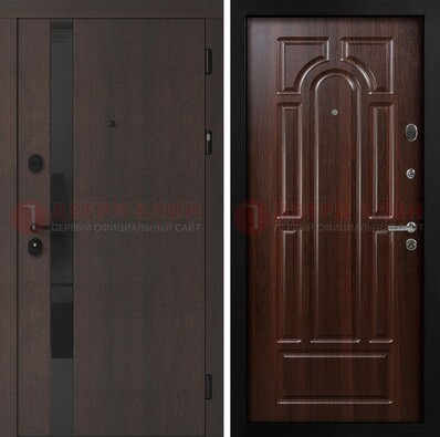 Темная входная дверь с МДФ панелями в квартиру ДМ-499 в Наро-Фоминске