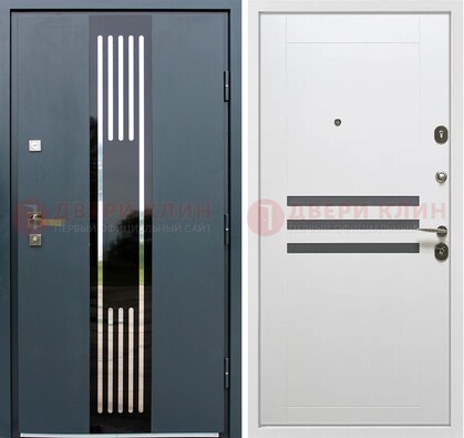 Темная квартирная дверь с разными МДФ ДМ-504 в Наро-Фоминске