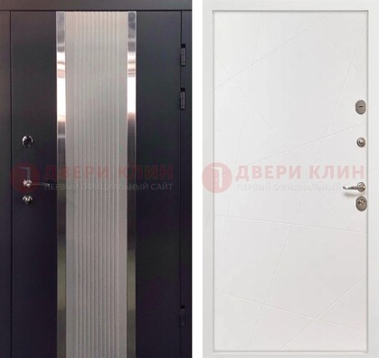 Темная металлическая дверь в квартиру МДФ с двух сторон ДМ-512 в Наро-Фоминске