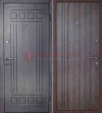 Темная стальная дверь с МДФ с рисунком ДМ-83 в Зеленограде