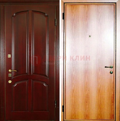 Темная железная дверь с массивом дуба ДМД-13 в Наро-Фоминске