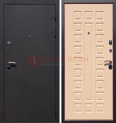 Черная стальная дверь с порошковым окрасом МДФ внутри ДП-102 в Наро-Фоминске