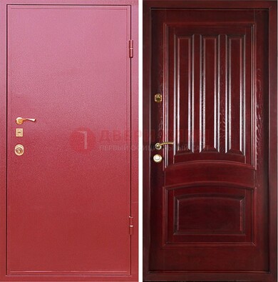 Красная металлическая дверь с порошковым напылением ДП-165 в Наро-Фоминске