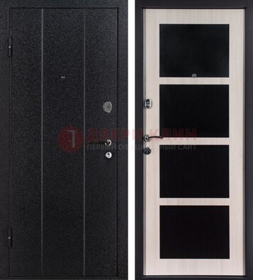 Черная металлическая дверь с порошковым напылением ДП-176 в Наро-Фоминске
