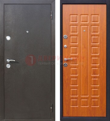 Коричневая стальная дверь с порошковым напылением ДП-202 в Наро-Фоминске