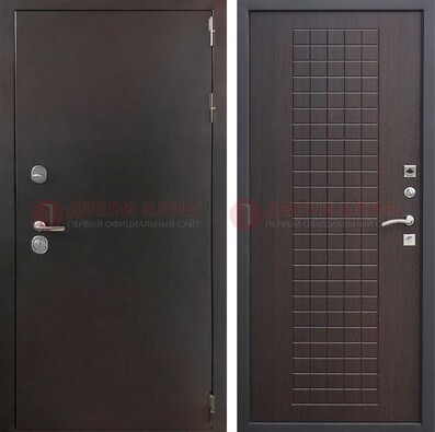 Черная железная дверь с порошковым покрытием ДП-222 в Мытищах