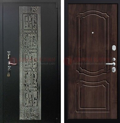 Темная входная дверь с порошковым покрытием и МДФ внутри ДП-224 в Наро-Фоминске