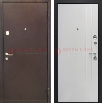 Входная дверь с порошковым покрытием с МДФ с молдингами ДП-232 в Наро-Фоминске