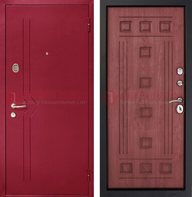 Красная железная дверь с порошковым напылением ДП-242 в Наро-Фоминске