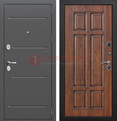 Стальная дверь с порошковым покрытием Антик серебро и филенчатой МДФ ДП-267 в Наро-Фоминске