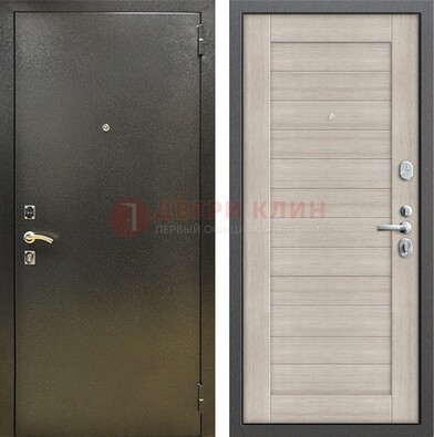 Стальная темно-серая дверь с порошковой отделкой и МДФ панелью ДП-278 в Наро-Фоминске