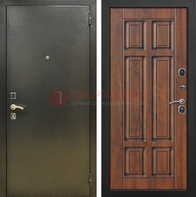 Металлическая входная темная дверь с порошковым напылением и МДФ ДП-299 в Наро-Фоминске