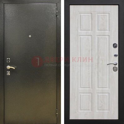 Входная темно-серая дверь с порошковым напылением и МДФ с филенкой ДП-302 в Наро-Фоминске