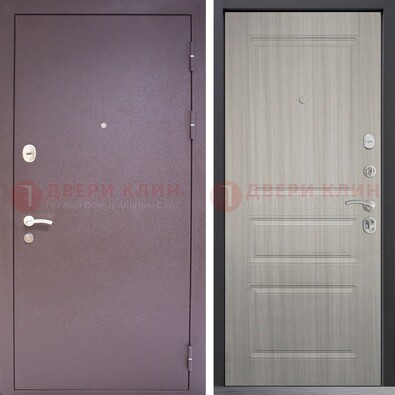 Темная стальная дверь с порошковым окрасом и МДФ ДП-310 в Наро-Фоминске