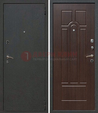 Черная металлическая дверь с порошковым окрасом ДП-47 в Наро-Фоминске