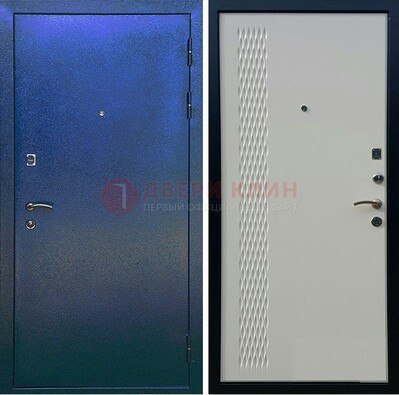 Синяя железная дверь с порошковым напылением ДП-49 в Наро-Фоминске